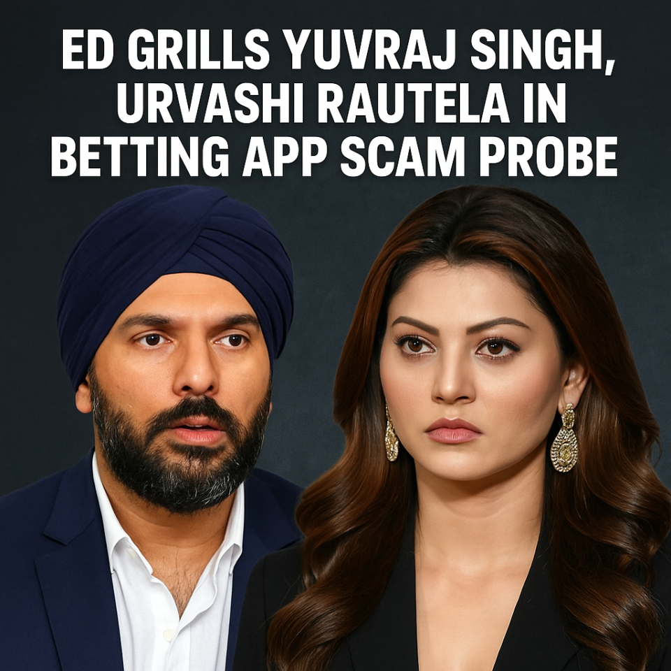 ED Grills Yuvraj Singh, Urvashi Rautela in Betting App Scam Probe ED Grills Yuvraj Singh, Urvashi Rautela in Betting App Scam Probe