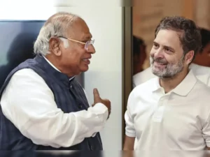 "Kharge photo missing Congress poster"