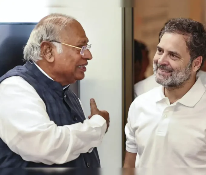 "Kharge photo missing Congress poster"