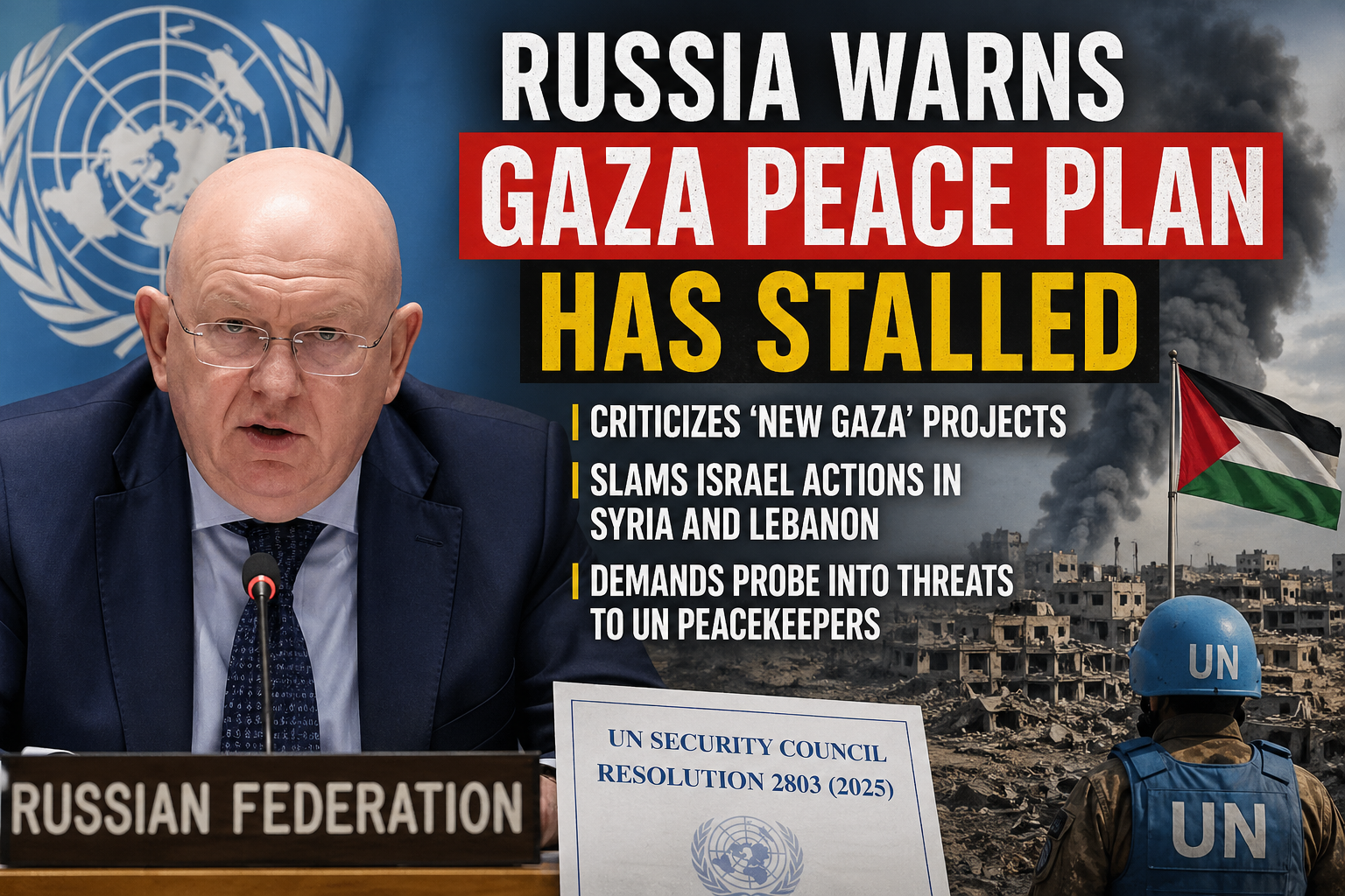 Russia Warns Gaza Peace Plan Has Failed, Slams ‘New Gaza’ Projects